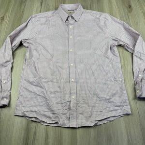 Faherty long sleeve Button Down Plaid Shirt (gray/pink/white), Men’s size large